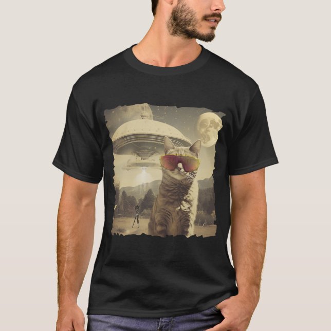 Cat UFO Selfie: Invasion / Gentlemen Tshirt #1 (Front)