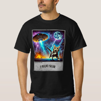 Cat UFO Selfie: Scared Kitty (Man t-shirt) #08 T-Shirt