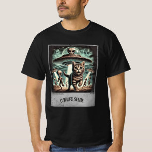 Cat UFO Selfie: Scared Kitty (Man t-shirt) #11 T-Shirt