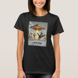 Cat UFO Selfie: Scared Kitty (Woman t-shirt) #01 T-Shirt