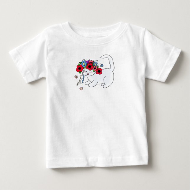 Cat Ukrainian Folk Art Baby T-Shirt (Front)