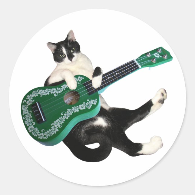 Cat Ukulele Sticker (Front)