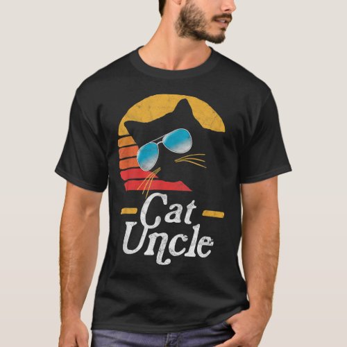 Cat Uncle Vintage 80s Style Cat Retro Sunglasses D T_Shirt