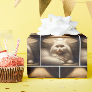 Cat Under a Lampshade Painting Wrapping Paper