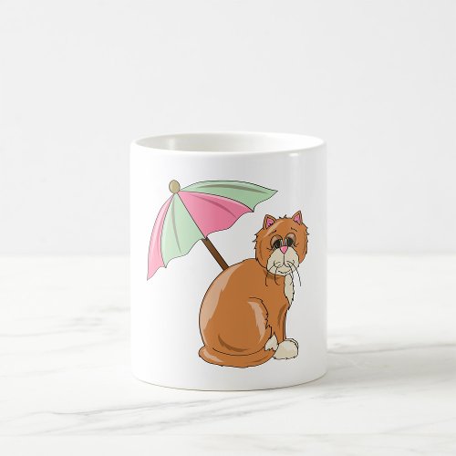 Cat Under An Umbrella Coffee Mug