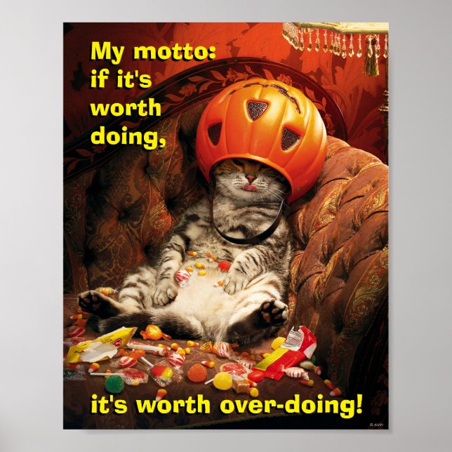 Cat Under Candy Bucket Poster (Front)