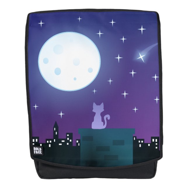 Cat Under The Moonlight Backpack (Front)