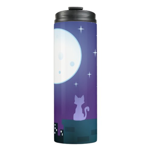 Cat Under The Moonlight Thermal Tumbler