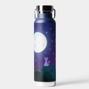 Cat Under The Moonlight Water Bottle