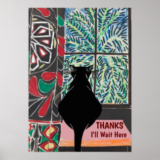 Cat Under Window, after Matisse Poster