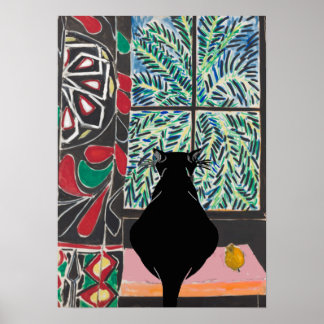Cat Under Window, after Matisse Poster