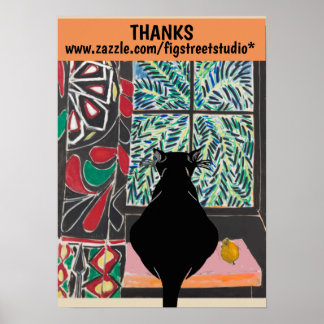 Cat Under Window, after Matisse Poster