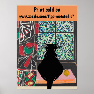 Cat Under Window, after Matisse Poster