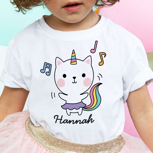 Cat Unicorn Ballerina Dancer Personalized T_Shirt