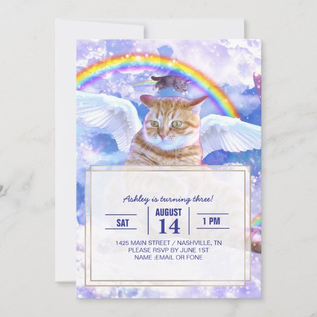  Cat Unicorn - Caticorn                            Invitation (Front)