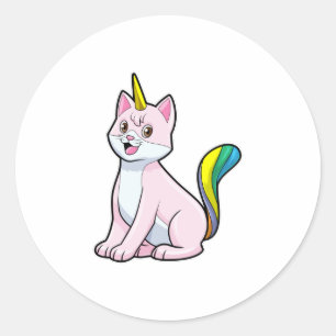 Cat Unicorn Classic Round Sticker