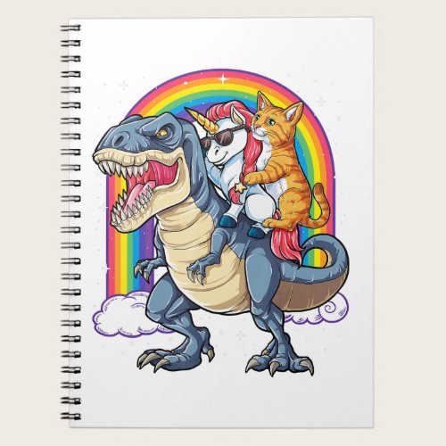 Cat Unicorn Dinosaur T rex Kitten lover Notebook