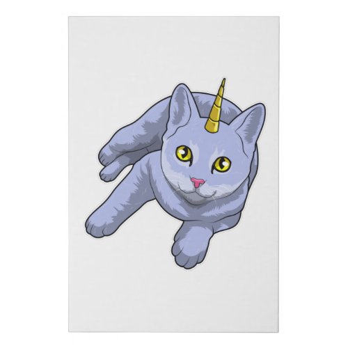 Cat Unicorn Faux Canvas Print