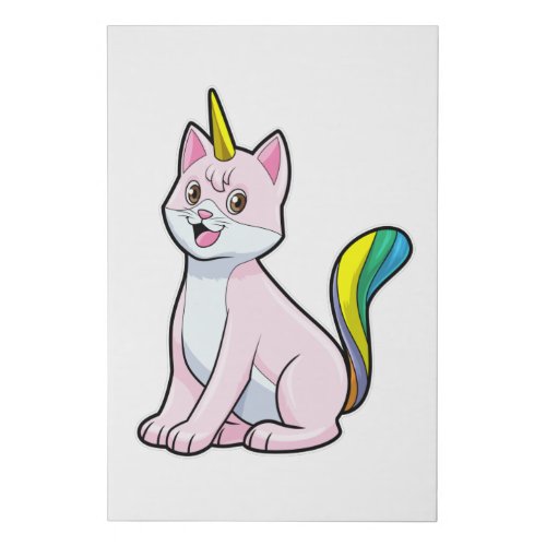 Cat Unicorn Faux Canvas Print