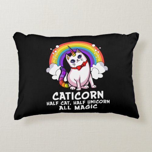 Cat Unicorn Magical Caticorn Kitten Rainbow Pet Accent Pillow