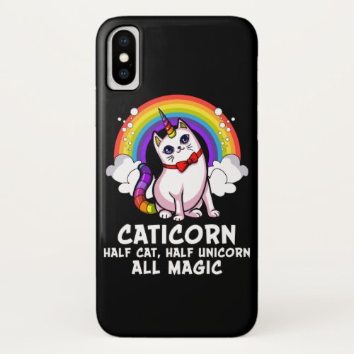 Cat Unicorn Magical Caticorn Kitten Rainbow Pet iPhone X Case