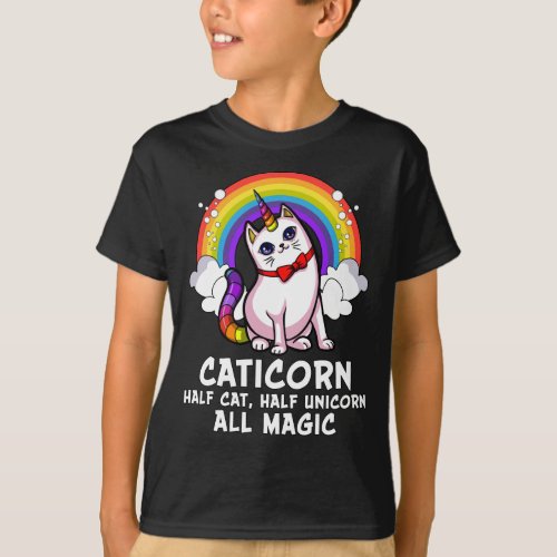 Cat Unicorn Magical Caticorn Kitten Rainbow Pet T_Shirt