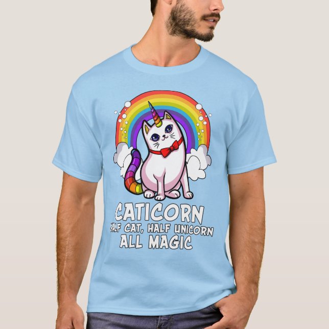 Cat Unicorn Magical Caticorn Kitten Rainbow Pet T-Shirt (Front)