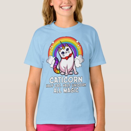 Cat Unicorn Magical Caticorn Kitten Rainbow Pet T_Shirt