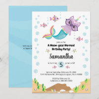 Cat Unicorn Mermaid Under the Sea Birthday Party