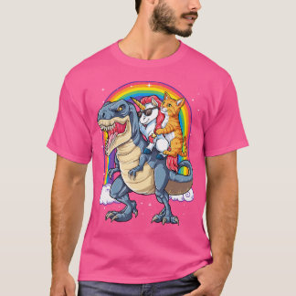 Cat Unicorn Riding Dinosaur T Rex Kitten Lover Spa T-Shirt