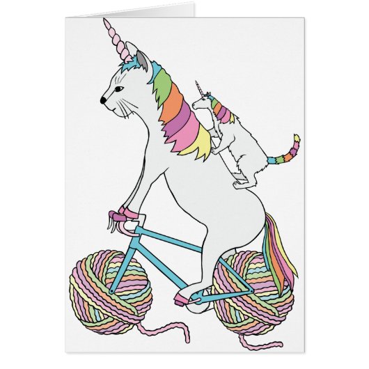 Cat Unicorn Riding Unicorn Cat Who Is Riding Bike (Front)