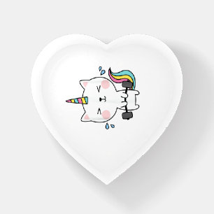 Cat Unicorn T Shirt Workout Gym Rainbow Caticorn C Paperweight