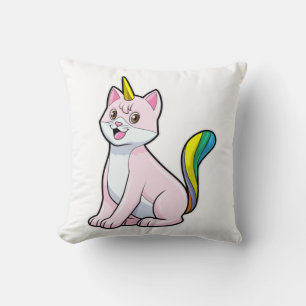 Cat Unicorn Throw Pillow