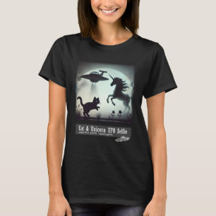 Cat & Unicorn UFO Selfie: Alien Ship (woman) #04 T-Shirt