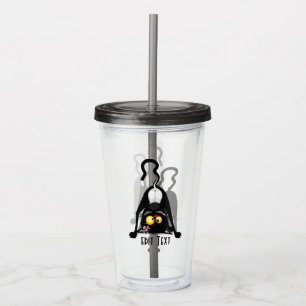 Cat Upside Down Funny Cartoon Character Acrylic Tumbler