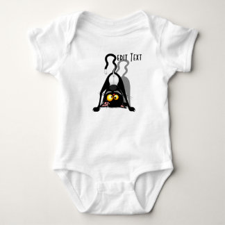 Cat Upside Down Funny Cartoon Character Baby Bodysuit