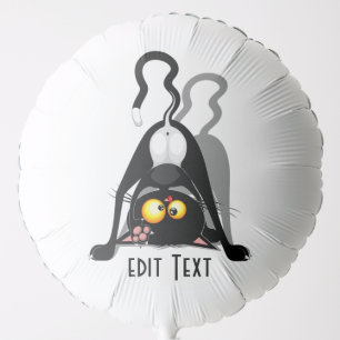 Cat Upside Down Funny Cartoon Character Balloon