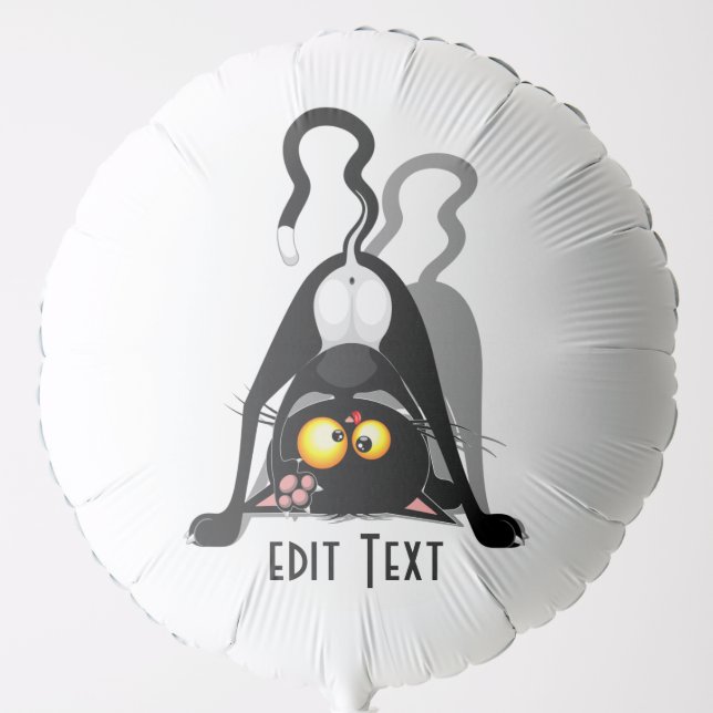Cat Upside Down Funny Cartoon Character Balloon (Front)