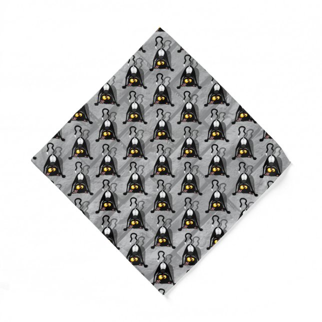 Cat Upside Down Funny Cartoon Character Bandana (Front)