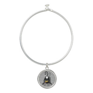 Cat Upside Down Funny Cartoon Character Bangle Bracelet