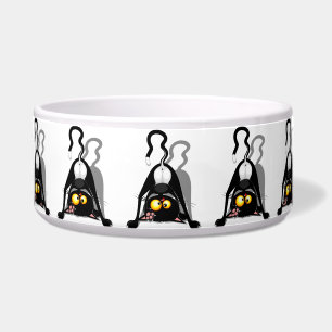 Cat Upside Down Funny Cartoon Character Bowl
