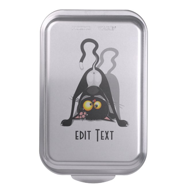 Cat Upside Down Funny Cartoon Character Cake Pan (Front Vertical)