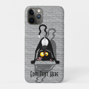 Cat Upside Down Funny Cartoon Character iPhone 11 Pro Case