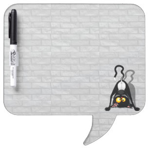 Cat Upside Down Funny Cartoon Character Dry Erase Board