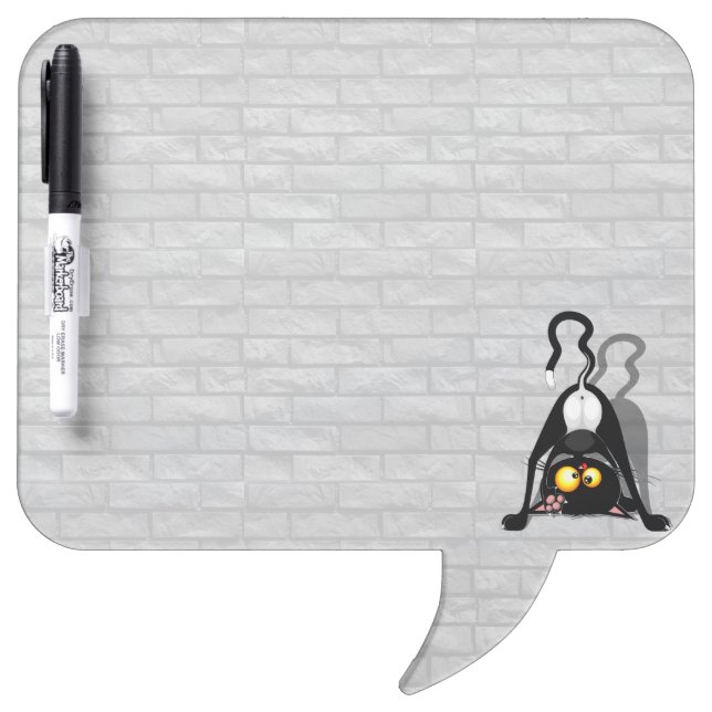 Cat Upside Down Funny Cartoon Character Dry Erase Board (Front)