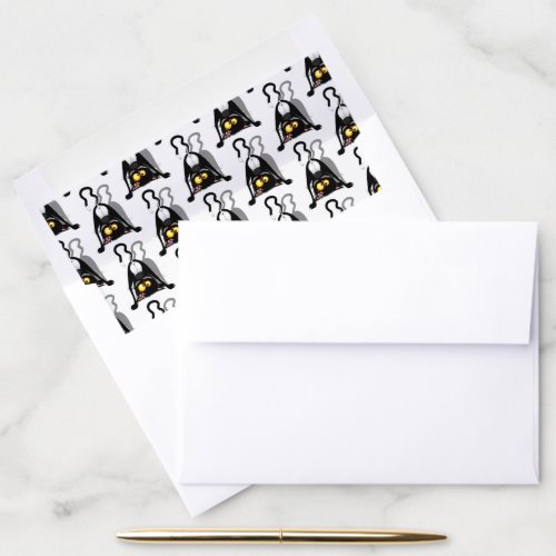Cat Upside Down Funny Cartoon Character Envelope Liner