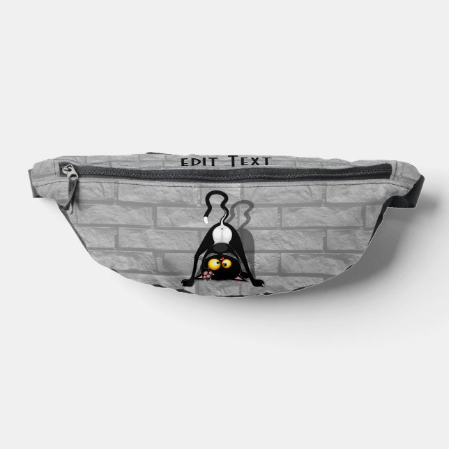 Cat Upside Down Funny Cartoon Character Fanny Pack (Lay Down)