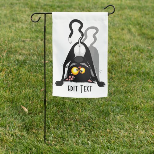 Cat Upside Down Funny Cartoon Character Garden Flag
