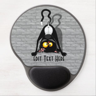 Cat Upside Down Funny Cartoon Character Gel Mouse Pad