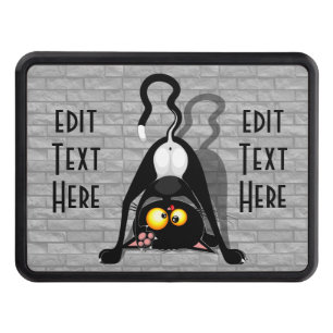 Cat Upside Down Funny Cartoon Character Hitch Cover